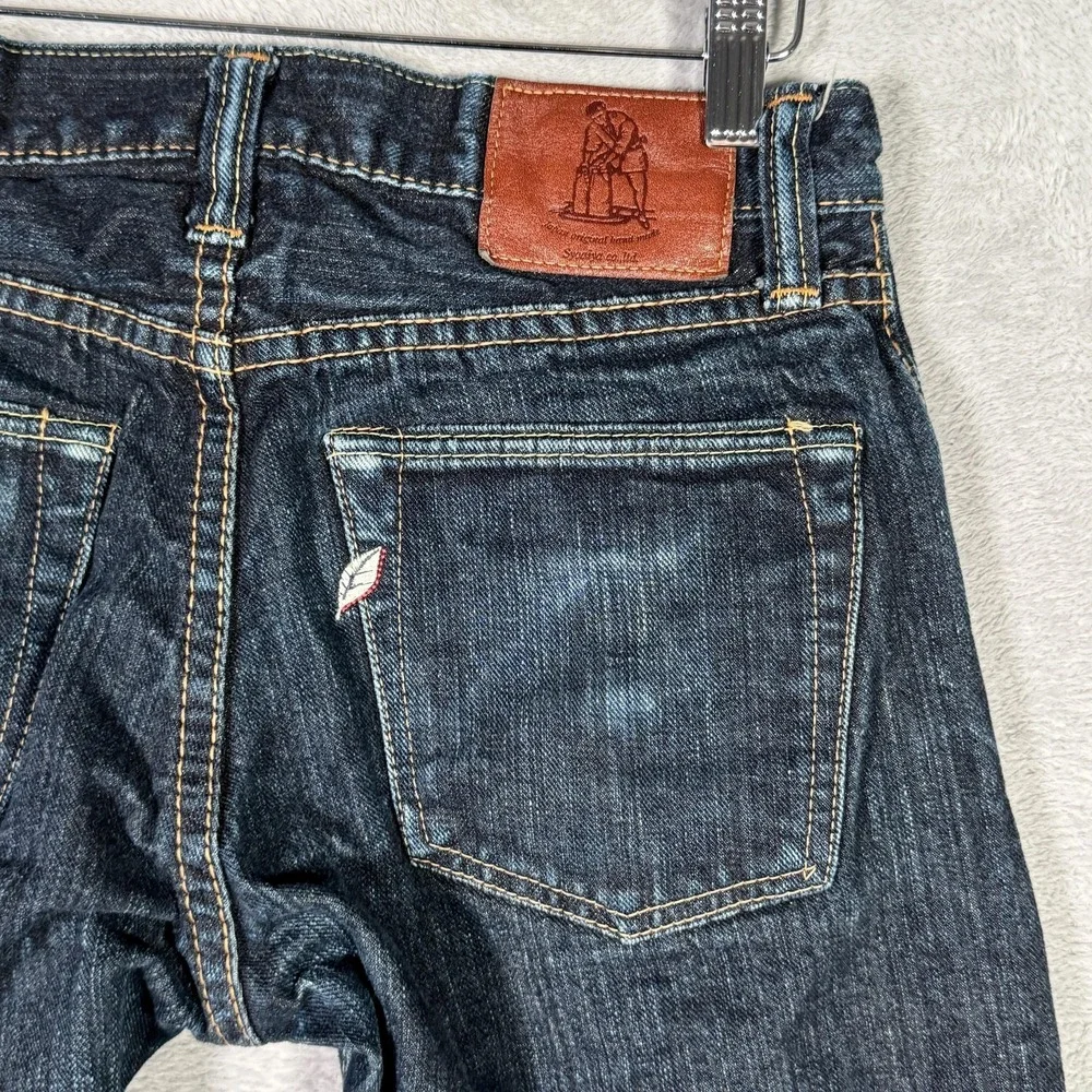 Syoaiya Jeans Mens 29 (28x29) Blue Selvedge Slim Straight Dark Wash Made Japan